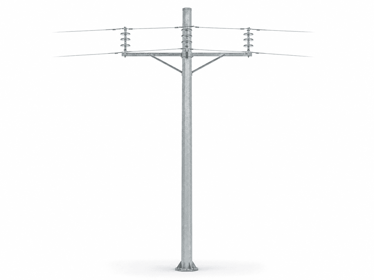 15m 10kV Octagonal Urban Distribution Pole - Steel Monopole for Scenic City Feeders