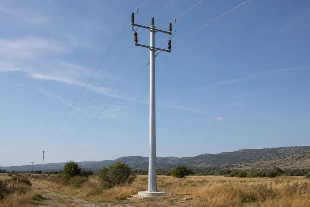 12m 10kV Round Tubular Tangent Tower Slip-Joint