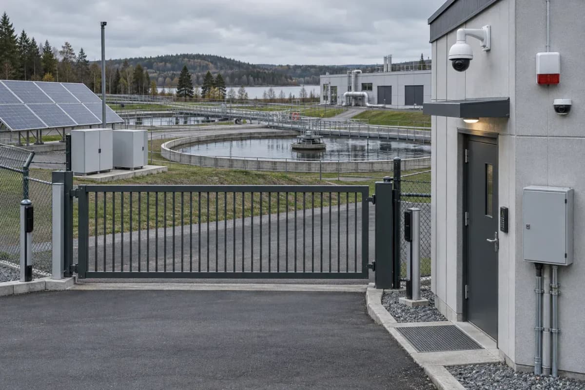 Water Treatment Plant 96-Zone Off-Grid - 72-Hour Solar Security System