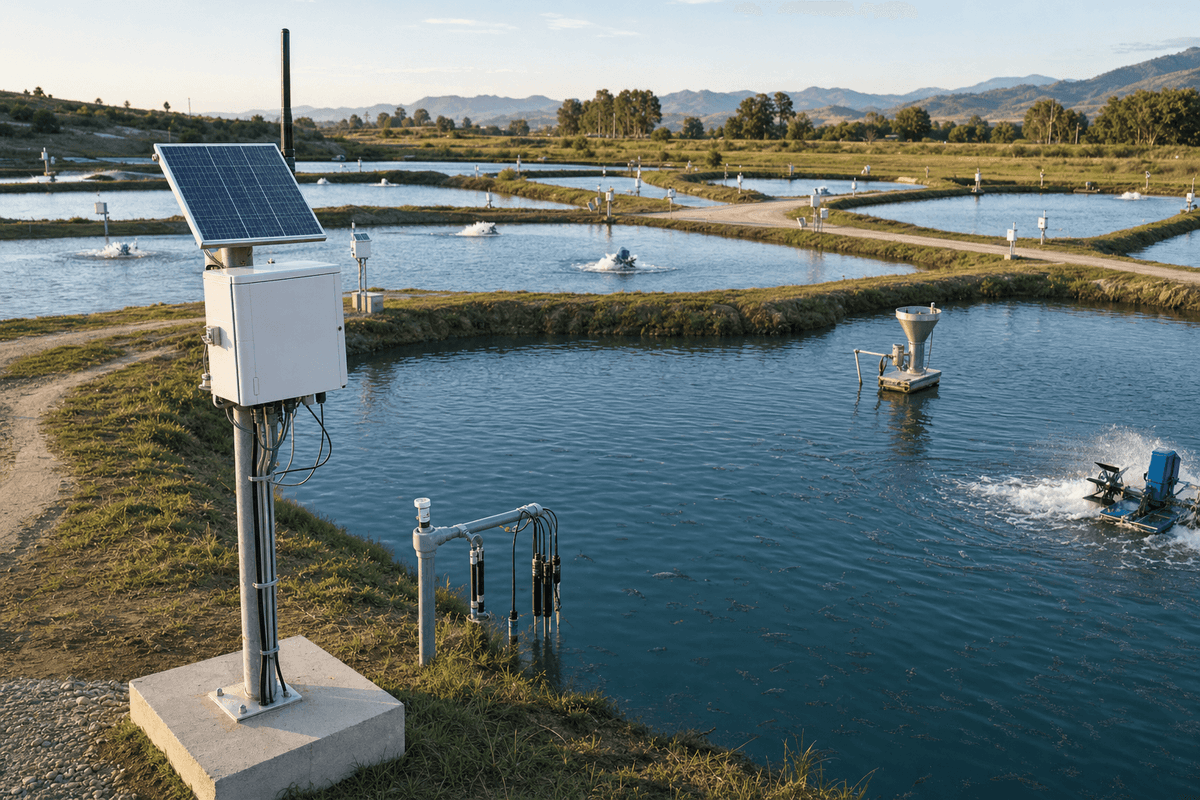 Aquaculture + Fish Farm Smart Agriculture IoT Monitoring System - 10 ha 4G Water Quality Control
