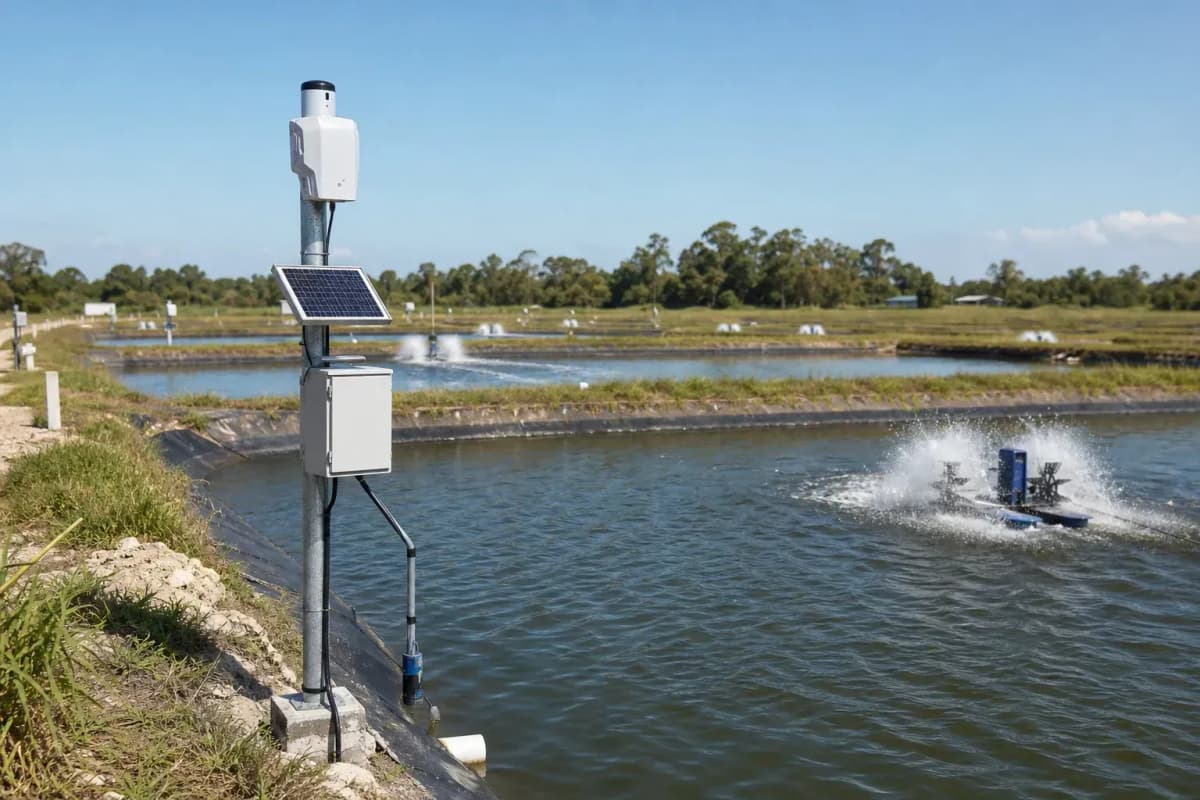 Aquaculture Fish Farm 10ha - Solar Water Quality IoT