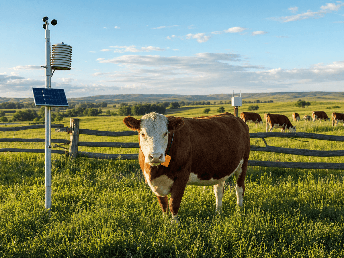 Cattle Ranch GPS Tracking 200ha - LoRaWAN Livestock & Weather Monitoring