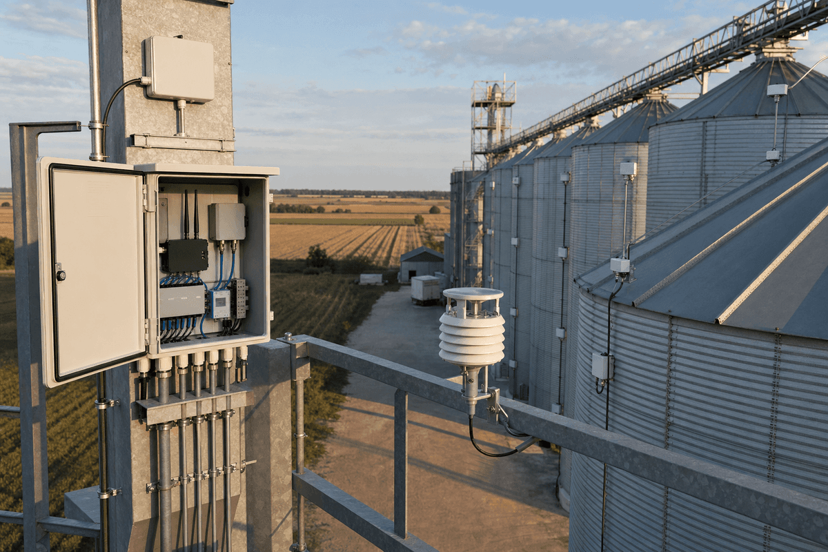 Grain Storage Monitoring Full - Comprehensive 6-Parameter IoT Silo Management System