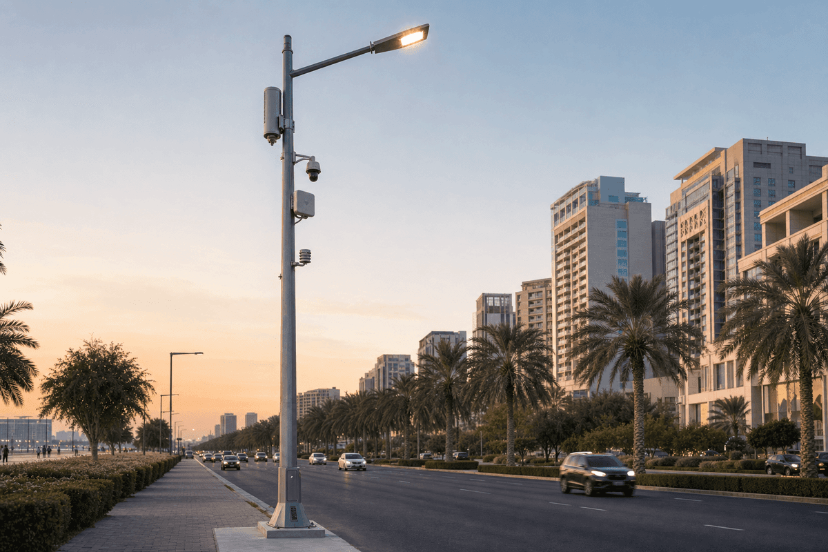 10m 5G Small Cell Integrated Smart Street Light Pole