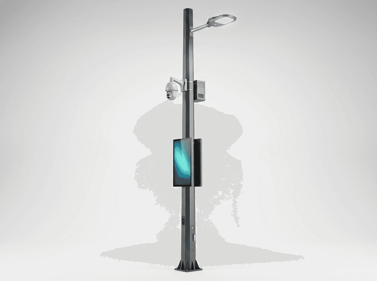 10m Tunnel Entrance Smart Pole - 200W LED 4-in-1