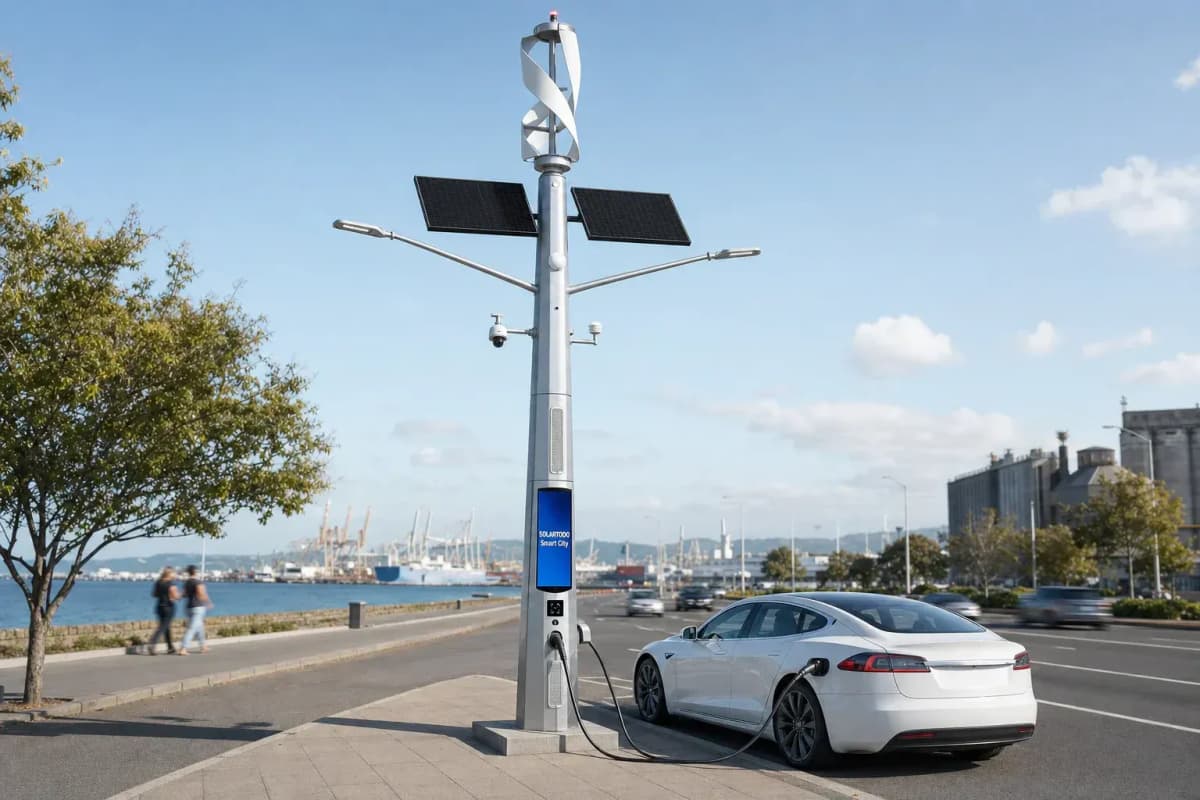 13m Wind-Solar Hybrid Smart Pole - Industrial Port Self-Powered Infrastructure