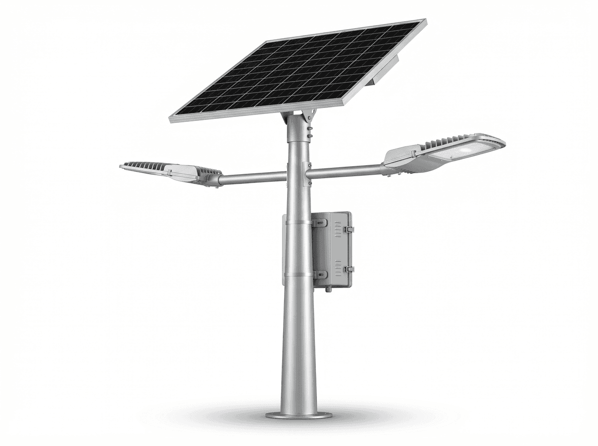 150W Plaza Dual-Head Split High-Mast - 12m Smart Solar Lighting
