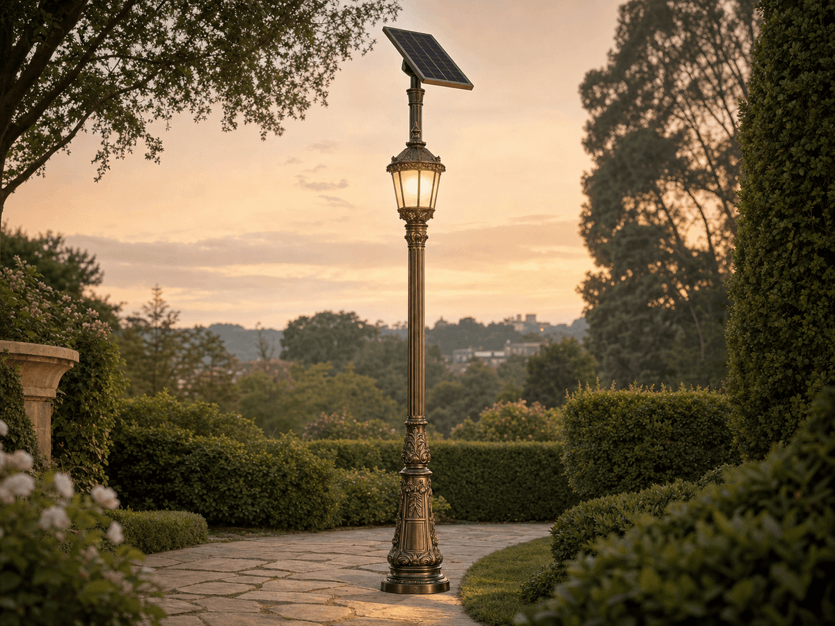 3m European Classic Garden Light 15W - Temperate Solar Lighting
