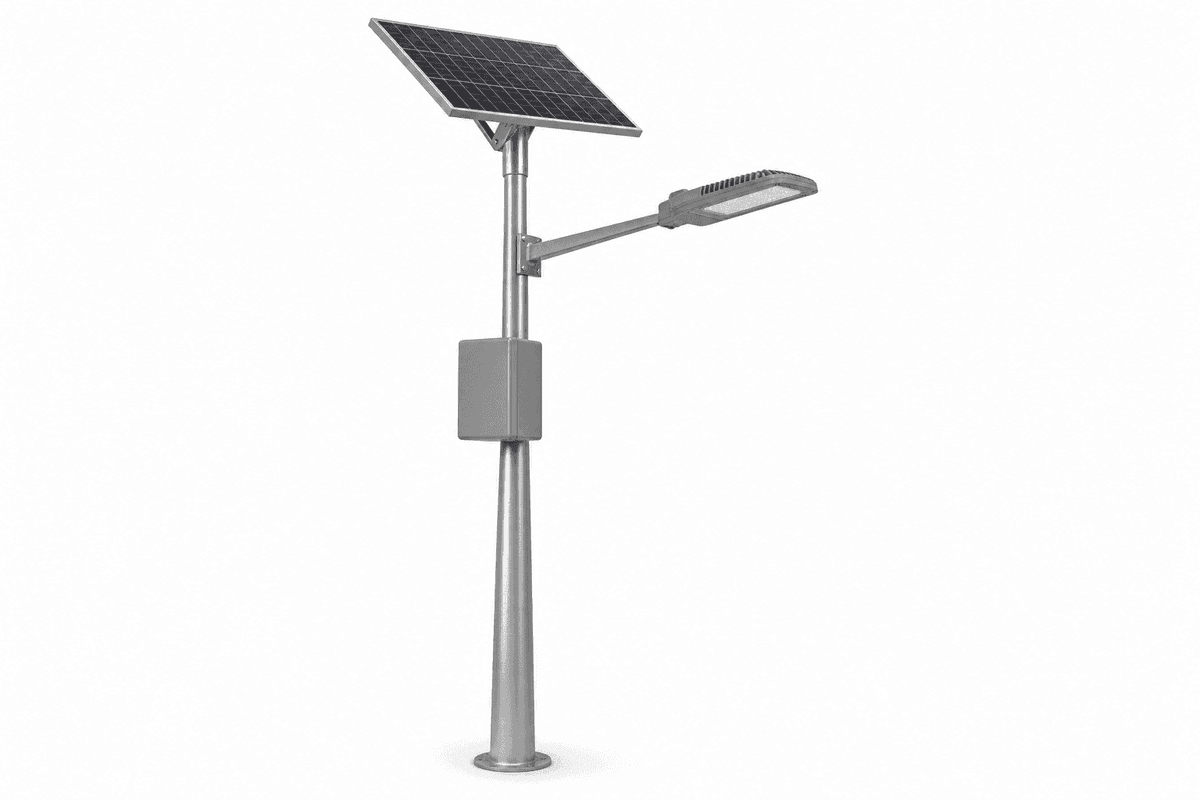 70W Secondary Road Split Solar Street Light - 7m Pole