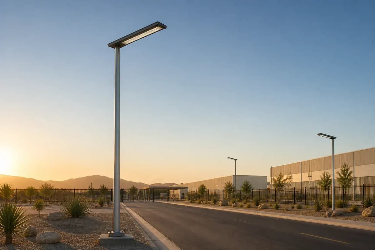 7.2m All-in-One Solar Streetlight 88W - Desert-Rated Integrated Solar Lighting