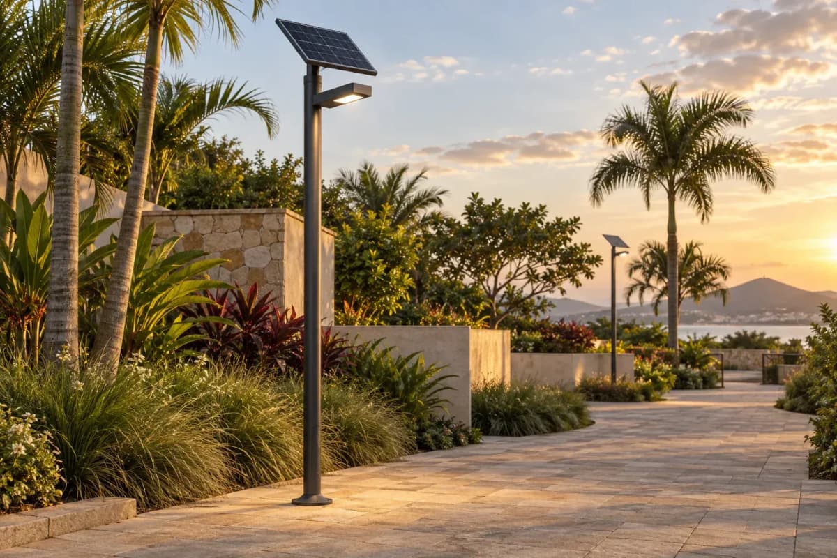 2.9m Garden Light 18W - 4-Day LFP Solar Pathway Light