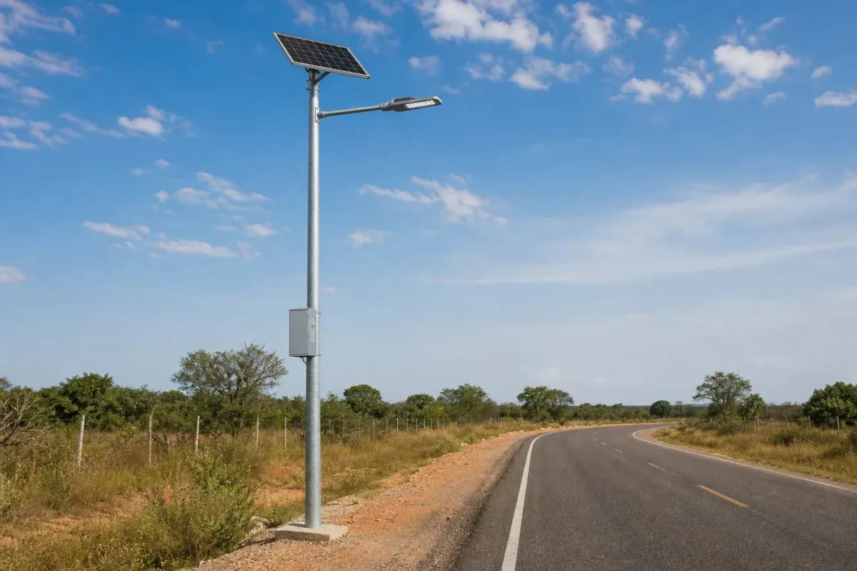 9.7m Split Solar Streetlight 88W - 8-Day Autonomy