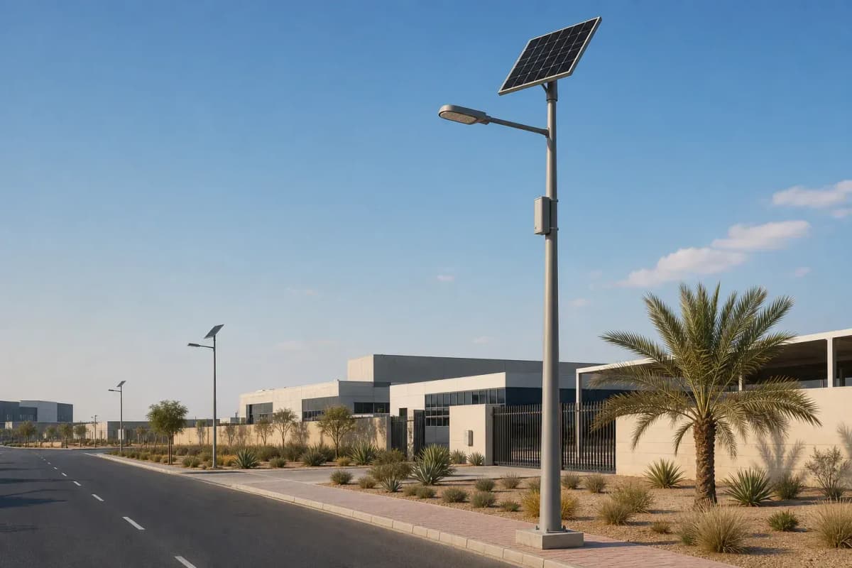 7.8m Split Solar Streetlight 98W - Desert LFP EPC System