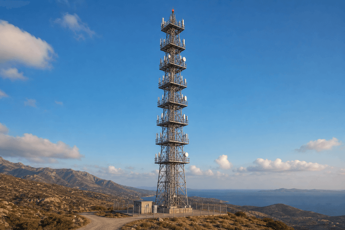 120m Heavy-Duty Lattice Broadcast Tower with Integrated Elevator - 30-Antenna Capacity, 55 m/s Wind Rated