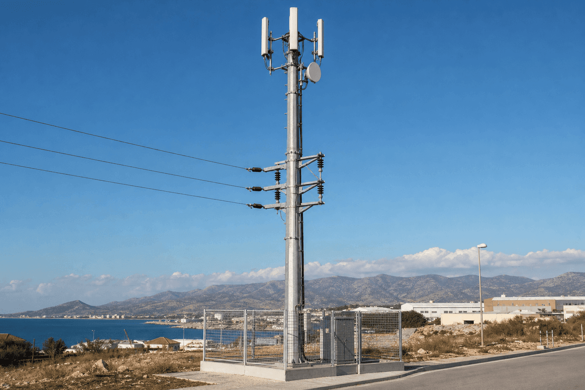 12m Distribution Telecom Shared Pole - 10kV Joint-Use Steel Pole