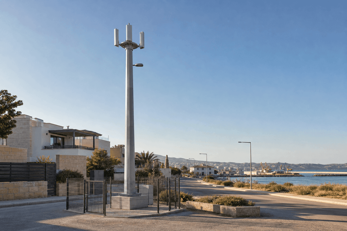 15m 5G Small Cell Pole Urban - Steel Octagonal Smart Pole