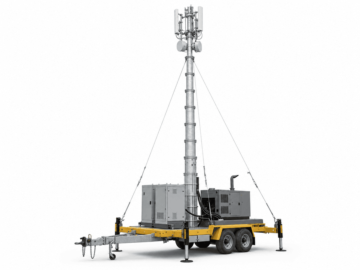 25m Stadium Event Cell-on-Wheels COW - Rapid Deployment Mobile Telecom Tower