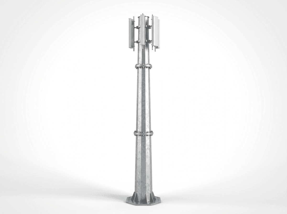 45m Monopole Highway Corridor Flanged - 50 m/s Wind Design