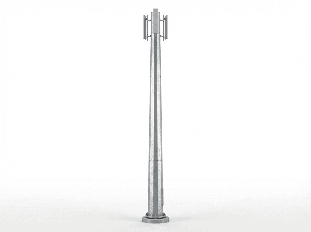 50m Highway Coverage Monopole Slip-Joint - 4-Platform Steel Telecom Tower