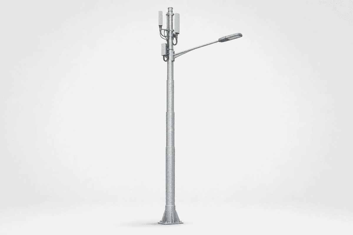 6m Micro Cell Streetlight Combo Pole - 35 m/s 5G Smart Pole