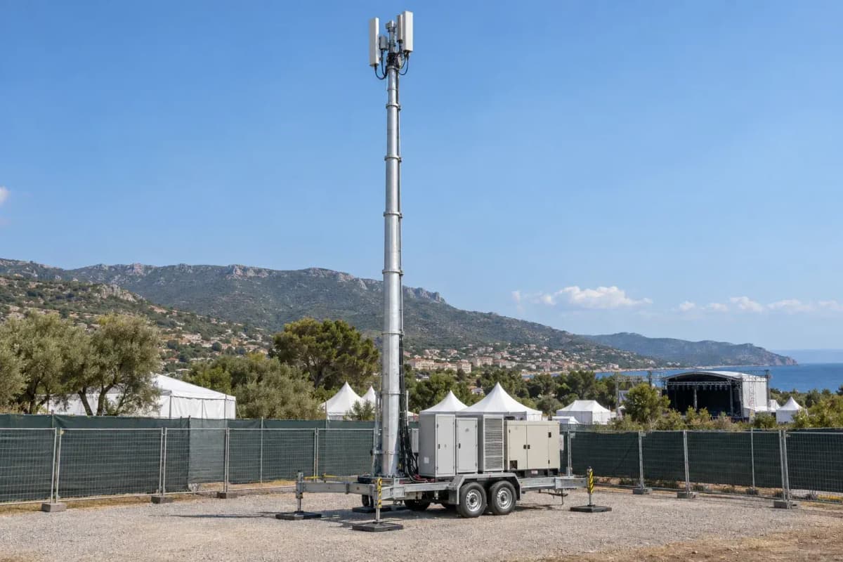 24m Rapid Deployment COW Event Coverage Slip-Joint - 39 m/s Mobile Telecom Tower