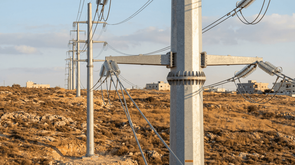Amman Power Transmission Tower Project: 110kV Double-Circuit 198×18m Steel Tubular Poles (IEC 60826 / GB 50545)