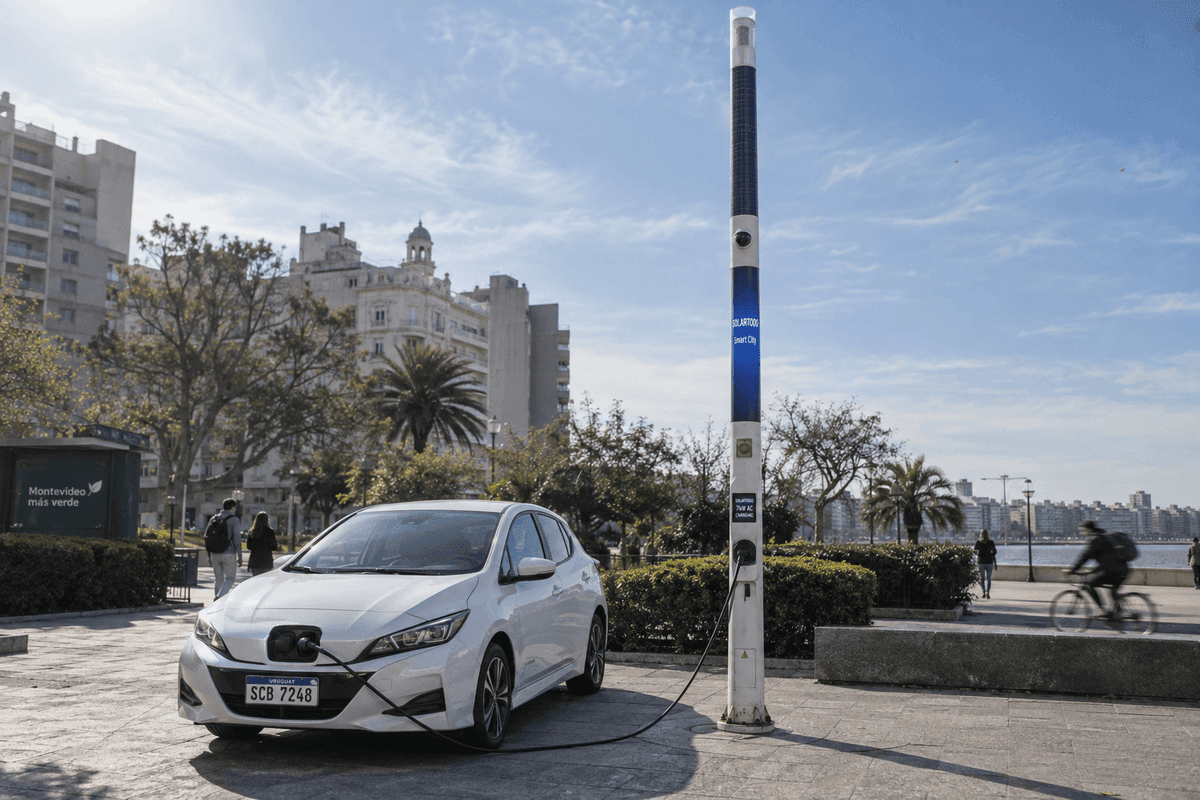 Montevideo Coastal Salt-Air Smart Streetlight Fit: 10m Flush Cylindrical Pole Configuration