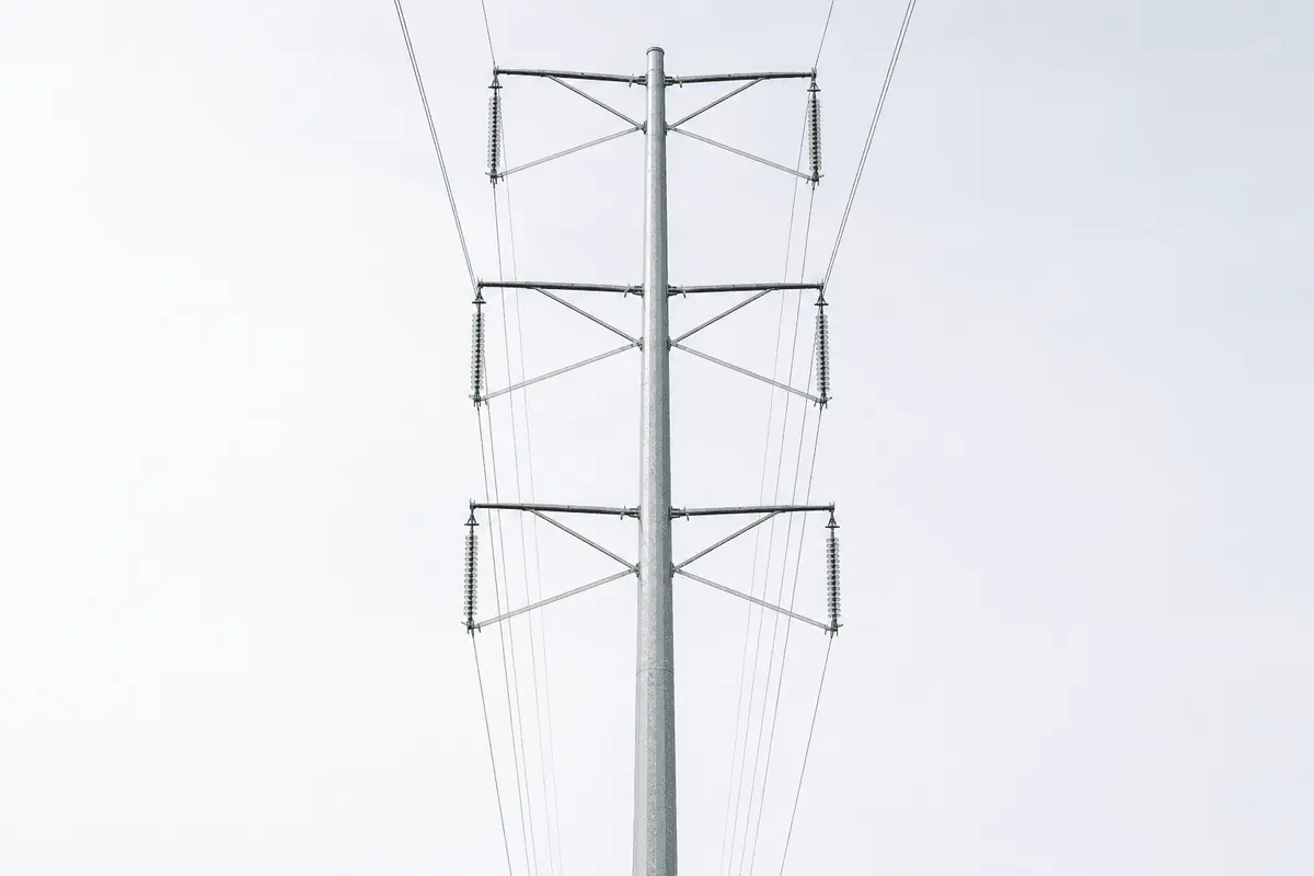 30m 110kV Tapered Monopole Transmission Slip-Joint - Urban Sub-Transmission Pole deployed in an international application environment