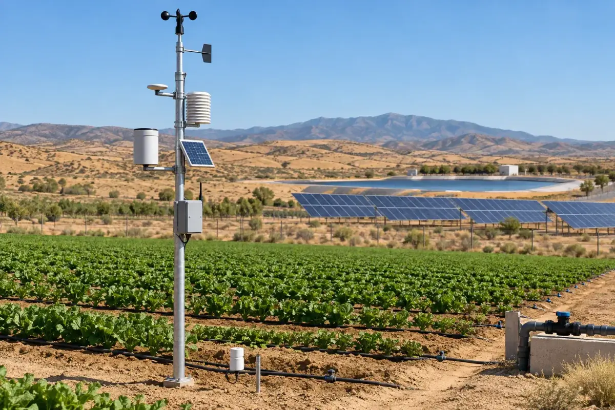 Desert Reclamation Solar+Agriculture 56ha - 500 kWp Smart Agriculture IoT Monitoring System deployed in an international application environment
