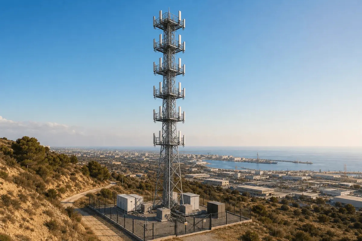 100m Heavy-Duty Lattice Multi-Tenant Tower - Maximum Capacity Hub deployed in an international application environment
