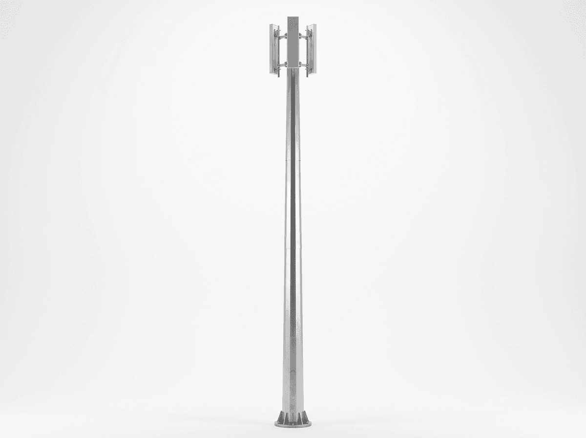 40m Monopole Industrial Zone Coverage Slip-Joint - 3-Platform Steel Telecom Tower
