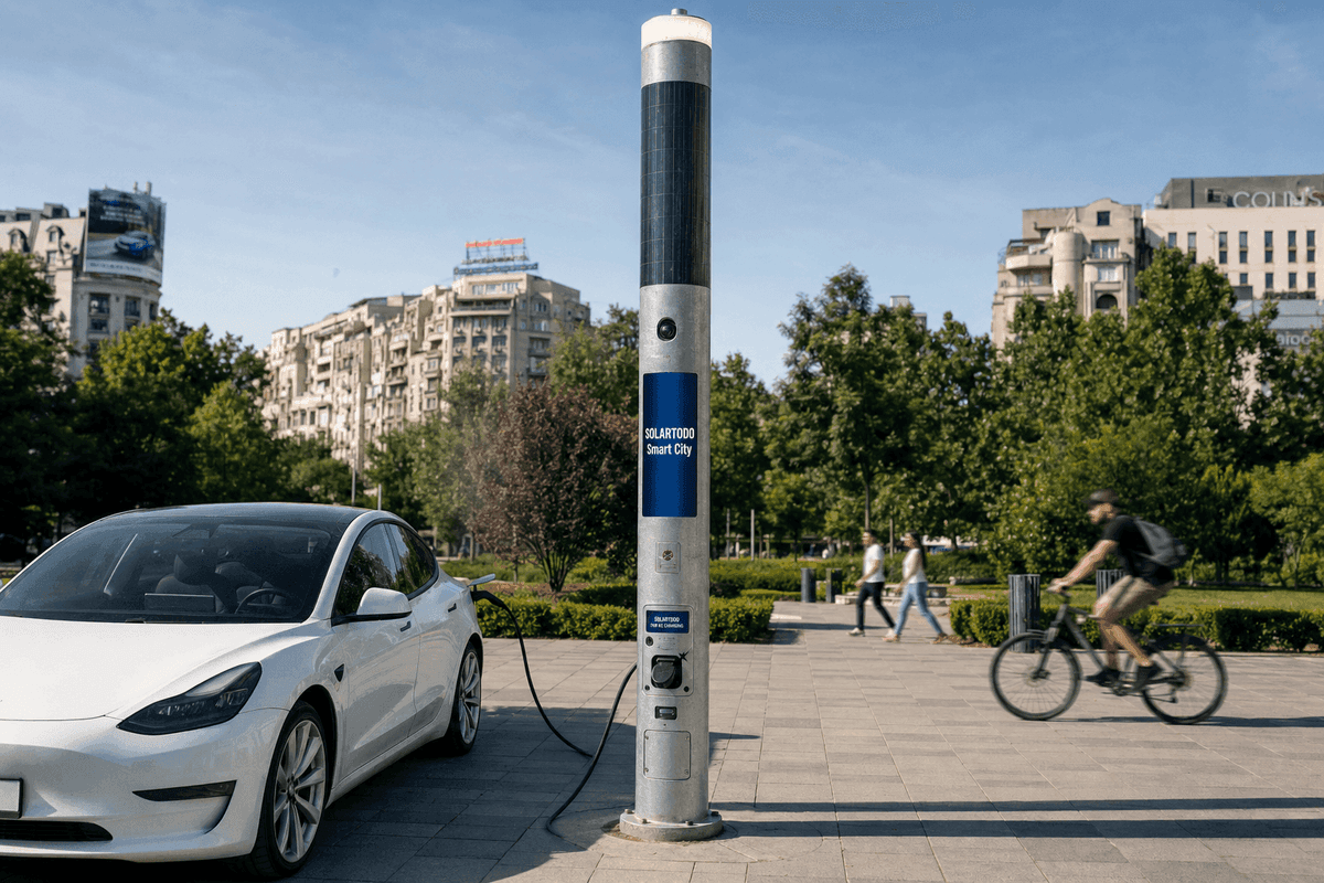 Bucharest Smart Streetlight Market Analysis: 58-Unit Ø200mm Cylindrical Pole Configuration