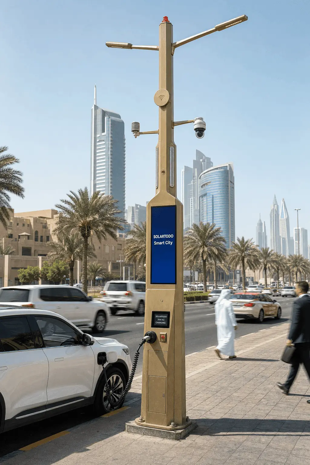 Buenos Aires Smart Streetlight Technical Fit: 10m Integrated EV-Charging Pole Configuration