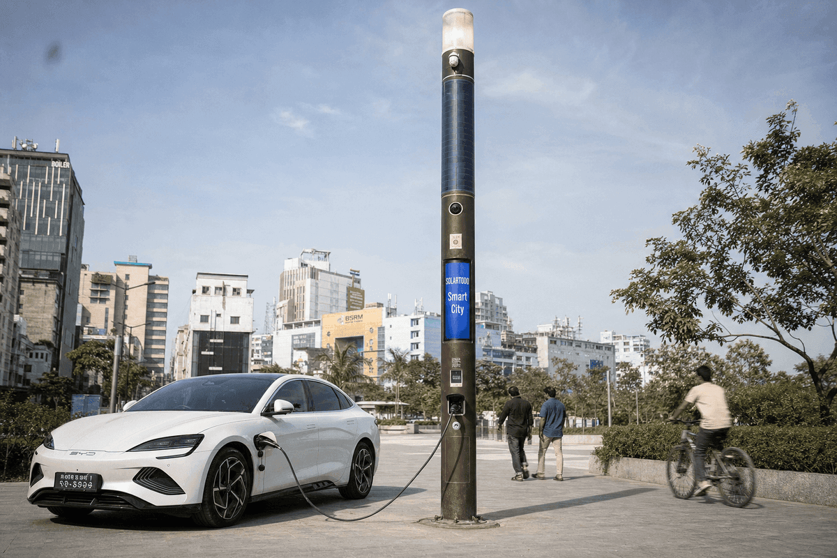 Chittagong Smart Streetlight Market Analysis: 11m Cylindrical Pole Configuration Guide for Urban Corridors