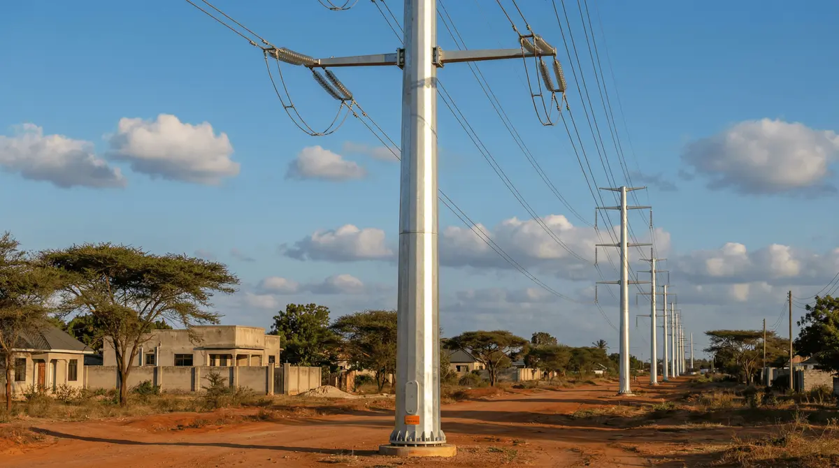Dar es Salaam Power Transmission Tower Project: 219×30m 110kV Double-Circuit Steel Tubular Monopoles for ~55km Line